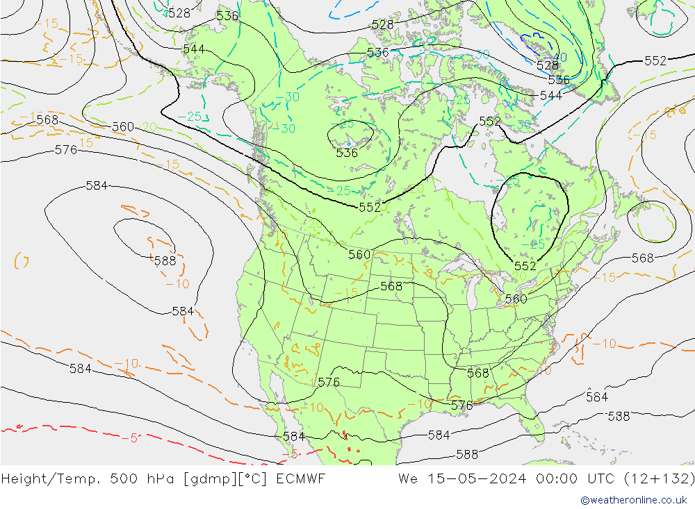 Height/Temp. 500 hPa ECMWF We 15.05.2024 00 UTC