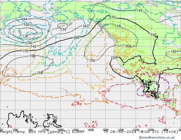 Z500/Rain (+SLP)/Z850 ECMWF jue 09.05.2024 18 UTC