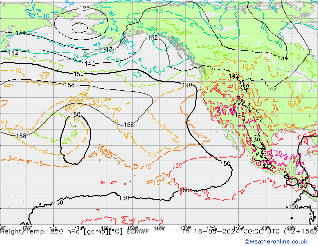 Z500/Yağmur (+YB)/Z850 ECMWF Per 16.05.2024 00 UTC