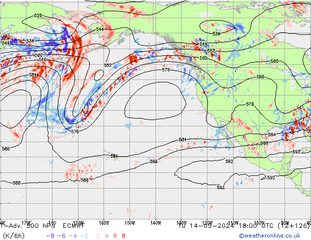 T-Adv. 500 hPa ECMWF di 14.05.2024 18 UTC