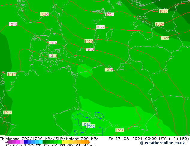 700-1000 hPa Kalınlığı ECMWF Cu 17.05.2024 00 UTC