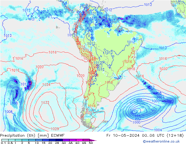 Z500/Rain (+SLP)/Z850 ECMWF пт 10.05.2024 06 UTC