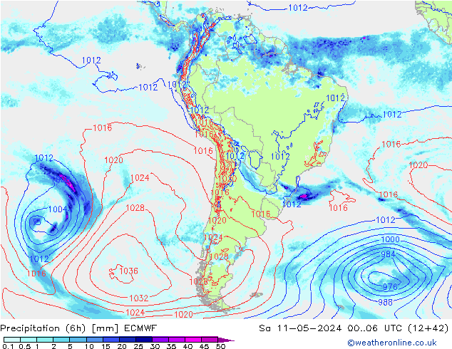 Z500/Yağmur (+YB)/Z850 ECMWF Cts 11.05.2024 06 UTC