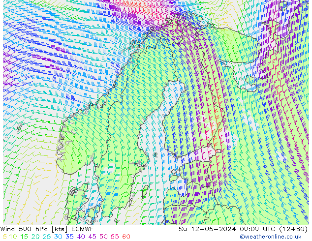 Wind 500 hPa ECMWF So 12.05.2024 00 UTC