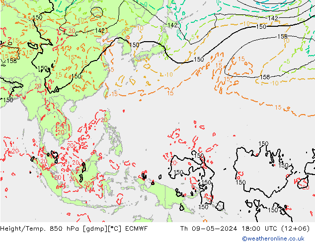 Z500/Rain (+SLP)/Z850 ECMWF Do 09.05.2024 18 UTC