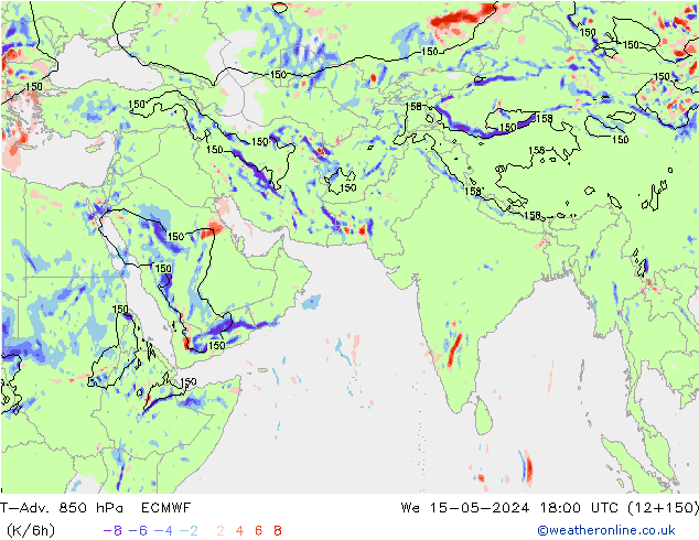 T-Adv. 850 hPa ECMWF Çar 15.05.2024 18 UTC