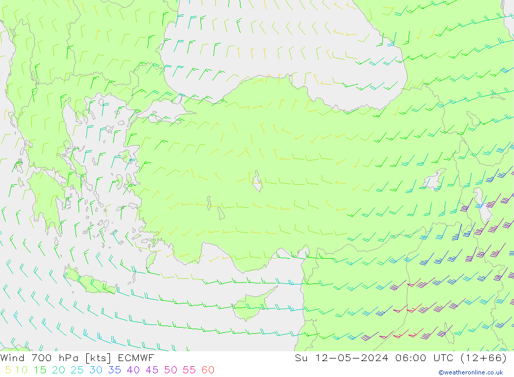 Wind 700 hPa ECMWF zo 12.05.2024 06 UTC