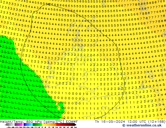 Z500/Regen(+SLP)/Z850 ECMWF do 16.05.2024 12 UTC