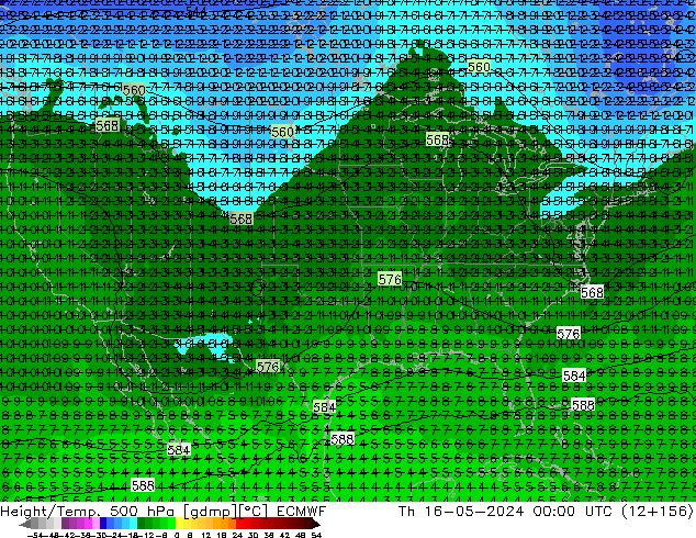 Z500/Rain (+SLP)/Z850 ECMWF jeu 16.05.2024 00 UTC