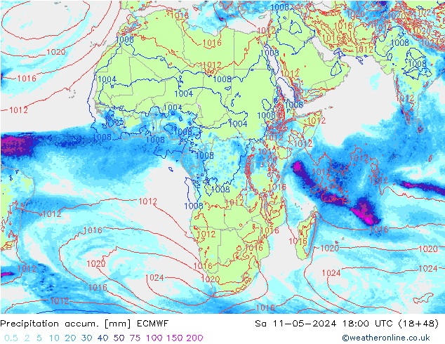 Precipitation accum. ECMWF  11.05.2024 18 UTC
