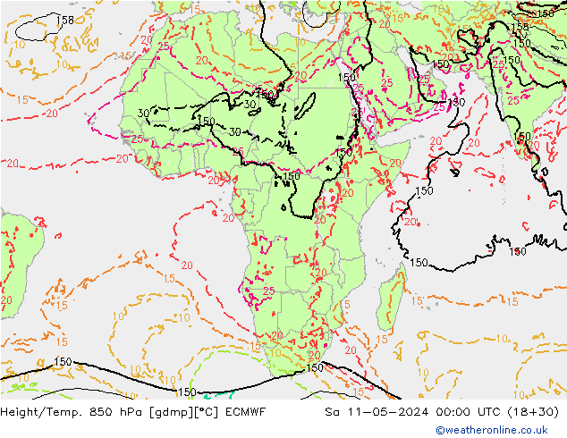 Z500/Rain (+SLP)/Z850 ECMWF сб 11.05.2024 00 UTC