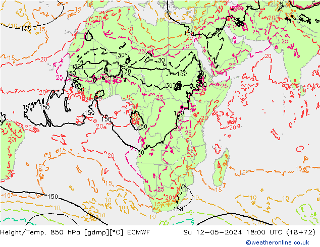 Z500/Regen(+SLP)/Z850 ECMWF zo 12.05.2024 18 UTC