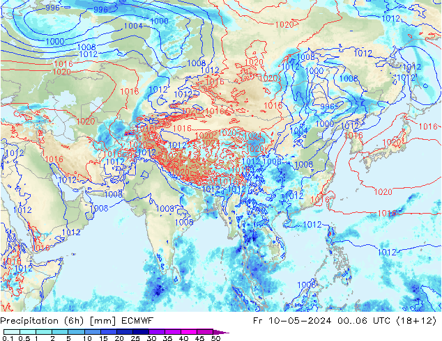 Z500/Rain (+SLP)/Z850 ECMWF Fr 10.05.2024 06 UTC
