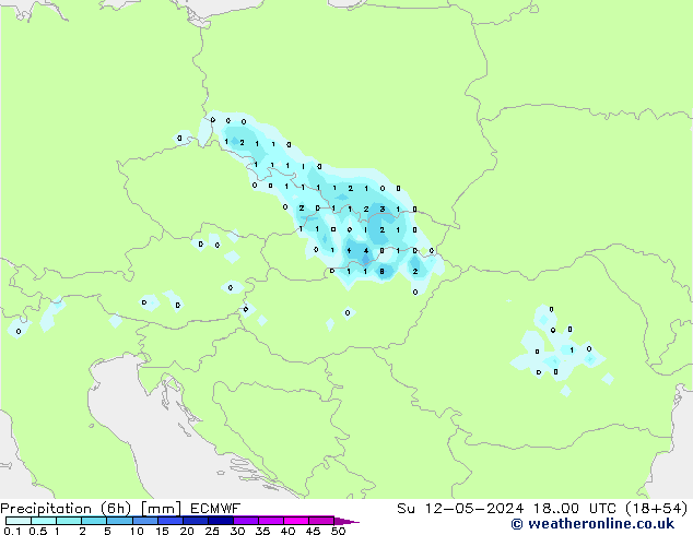 Z500/Yağmur (+YB)/Z850 ECMWF Paz 12.05.2024 00 UTC