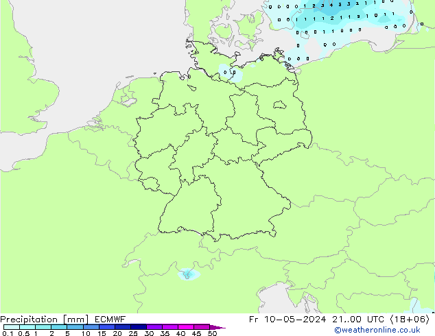 Niederschlag ECMWF Fr 10.05.2024 00 UTC