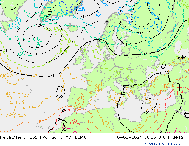 Height/Temp. 850 hPa ECMWF Fr 10.05.2024 06 UTC