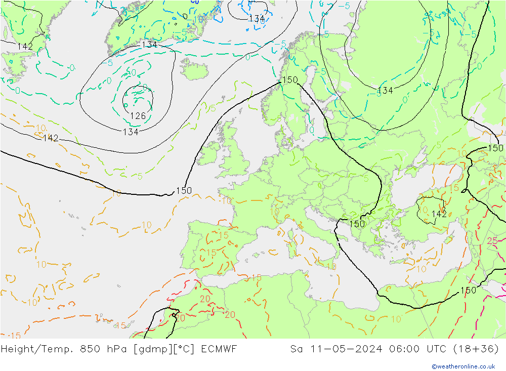 Z500/Rain (+SLP)/Z850 ECMWF сб 11.05.2024 06 UTC