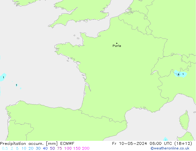 Precipitation accum. ECMWF pt. 10.05.2024 06 UTC