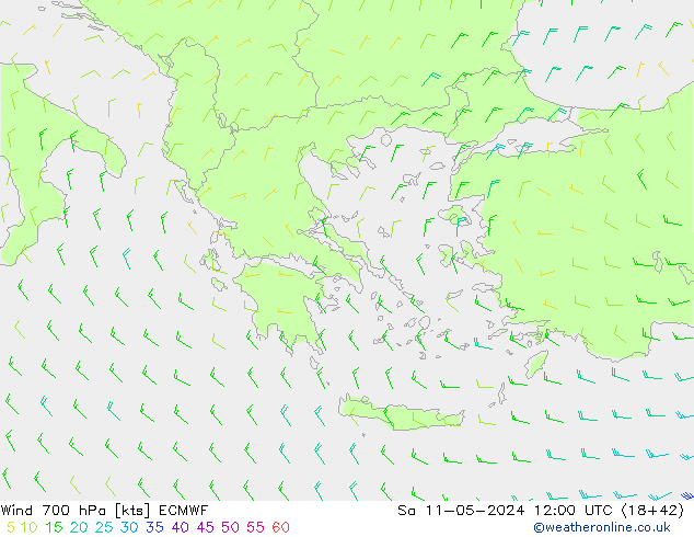 Wind 700 hPa ECMWF So 11.05.2024 12 UTC