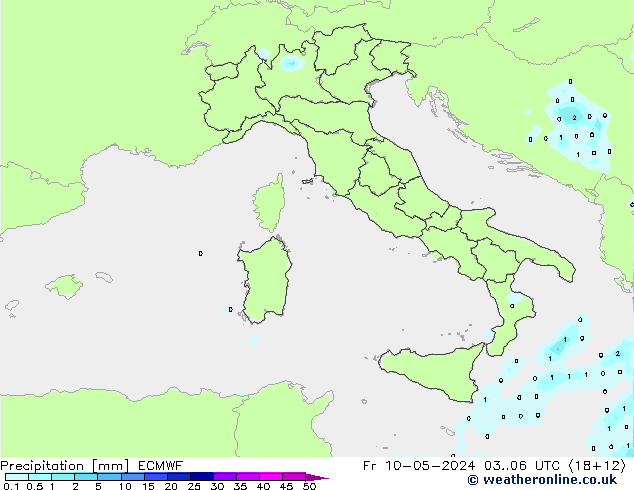 Precipitación ECMWF vie 10.05.2024 06 UTC