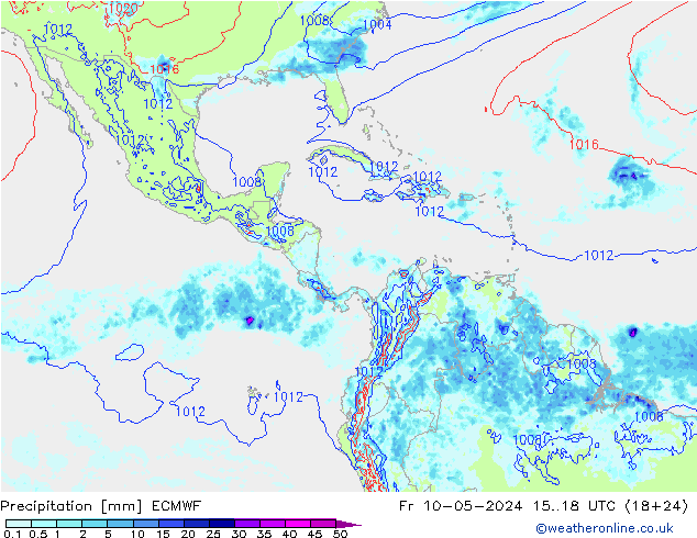 Niederschlag ECMWF Fr 10.05.2024 18 UTC