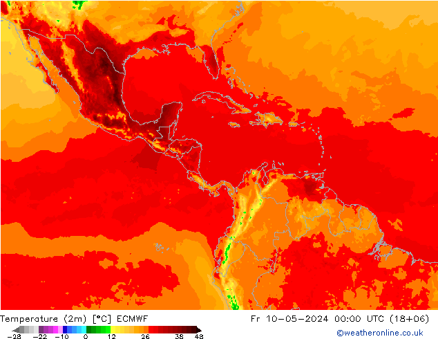 карта температуры ECMWF пт 10.05.2024 00 UTC