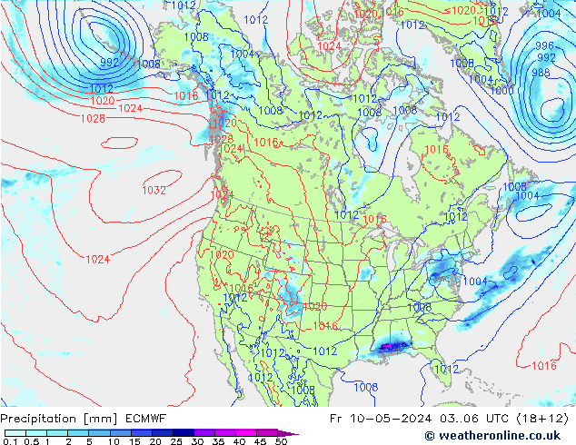 Niederschlag ECMWF Fr 10.05.2024 06 UTC