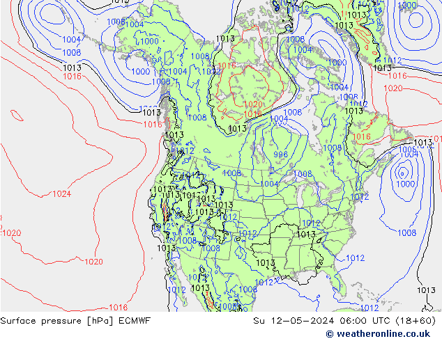 приземное давление ECMWF Вс 12.05.2024 06 UTC