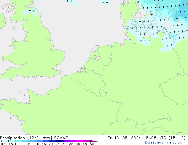 Precipitación (12h) ECMWF vie 10.05.2024 06 UTC
