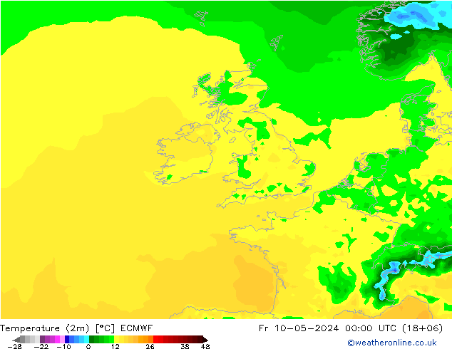 température (2m) ECMWF ven 10.05.2024 00 UTC