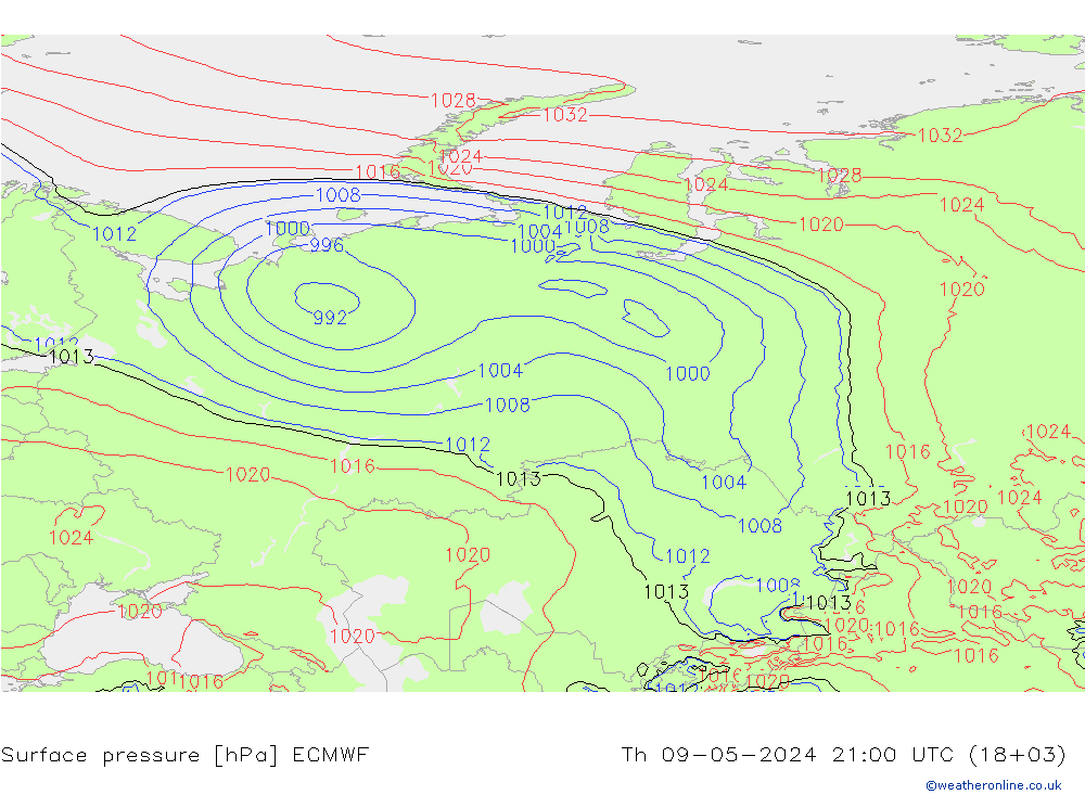 Yer basıncı ECMWF Per 09.05.2024 21 UTC