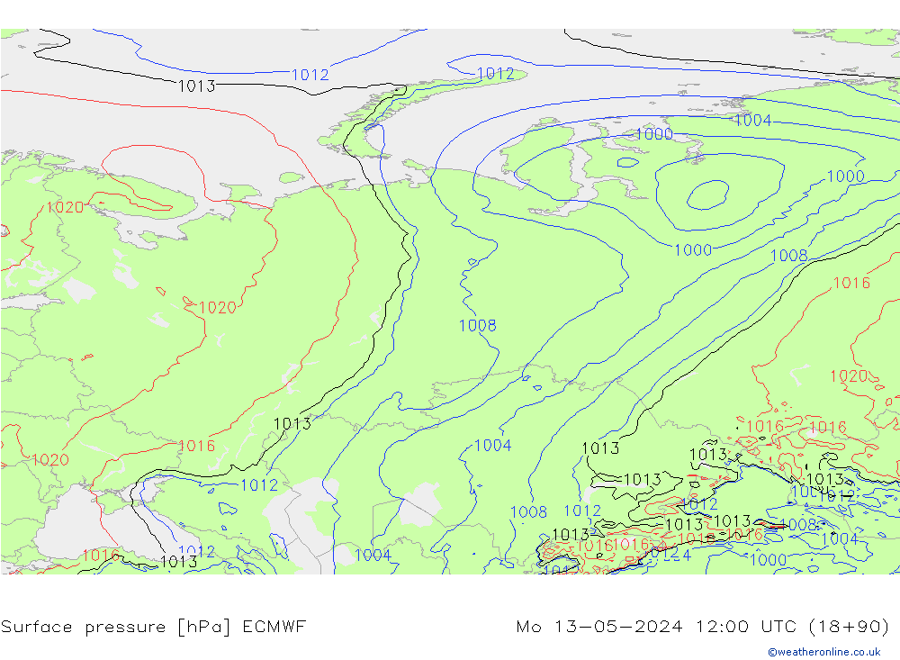 pression de l'air ECMWF lun 13.05.2024 12 UTC