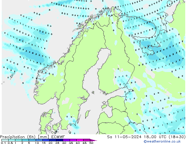 Z500/Rain (+SLP)/Z850 ECMWF Sa 11.05.2024 00 UTC