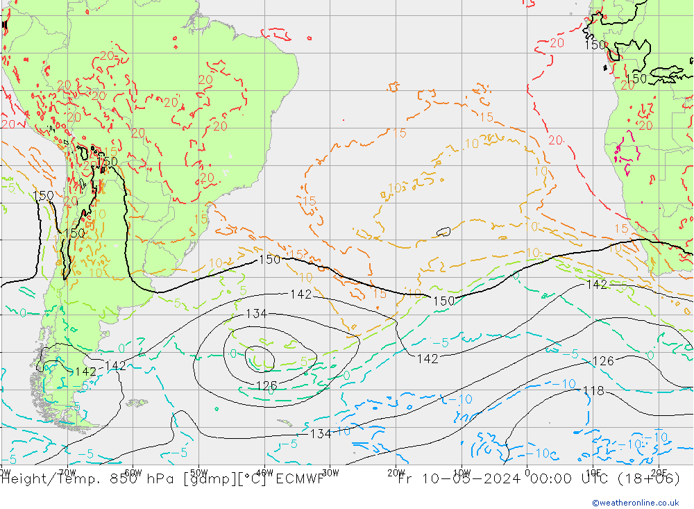 Z500/Rain (+SLP)/Z850 ECMWF Fr 10.05.2024 00 UTC