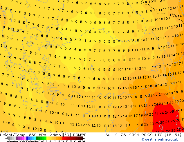 Z500/Rain (+SLP)/Z850 ECMWF Dom 12.05.2024 00 UTC