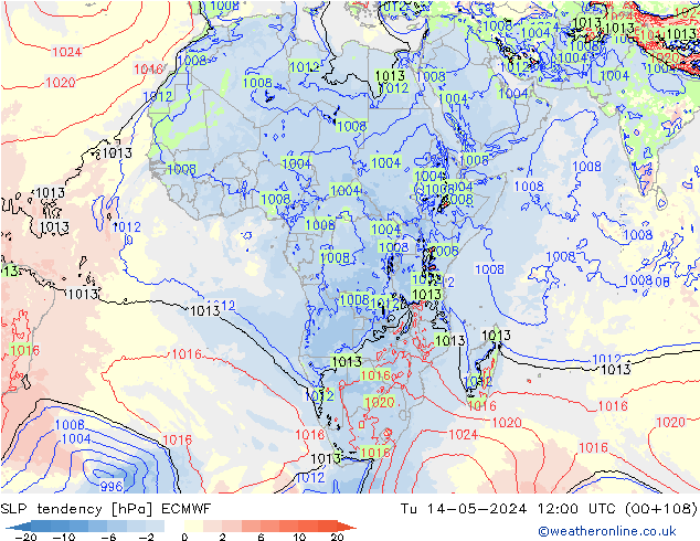 tendencja ECMWF wto. 14.05.2024 12 UTC