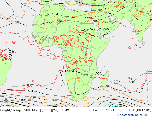 Z500/Rain (+SLP)/Z850 ECMWF ��� 14.05.2024 06 UTC