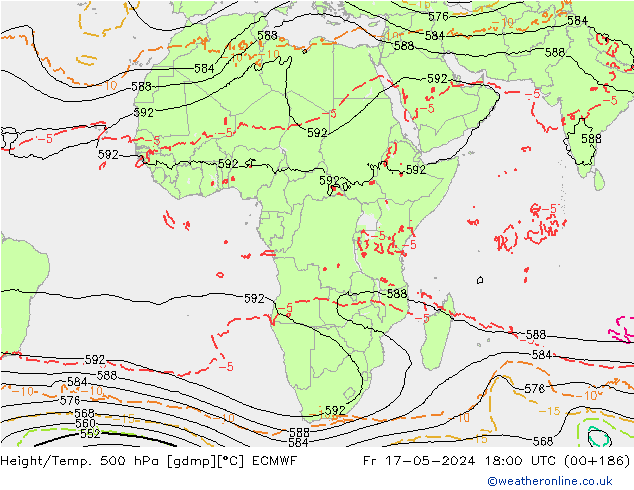 Z500/Rain (+SLP)/Z850 ECMWF Fr 17.05.2024 18 UTC