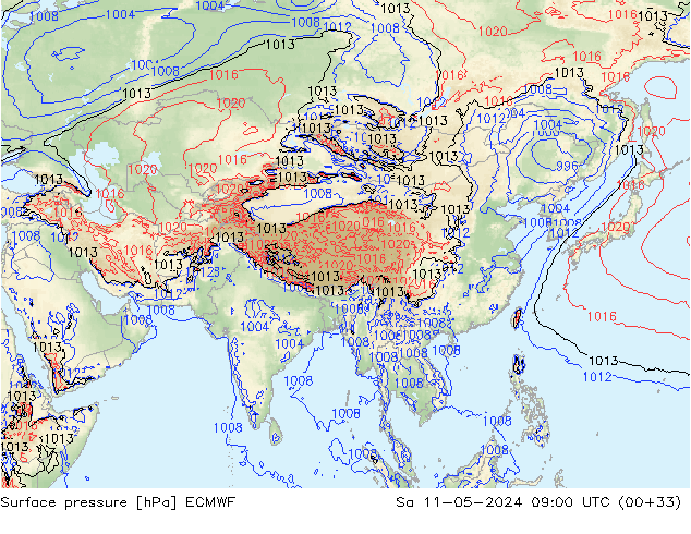 Luchtdruk (Grond) ECMWF za 11.05.2024 09 UTC