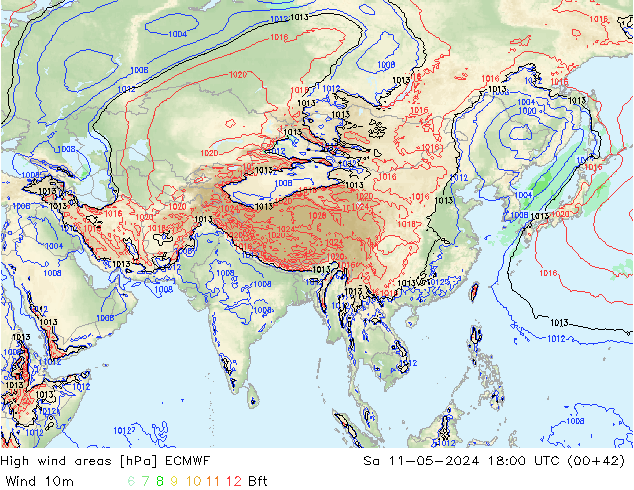 Windvelden ECMWF za 11.05.2024 18 UTC