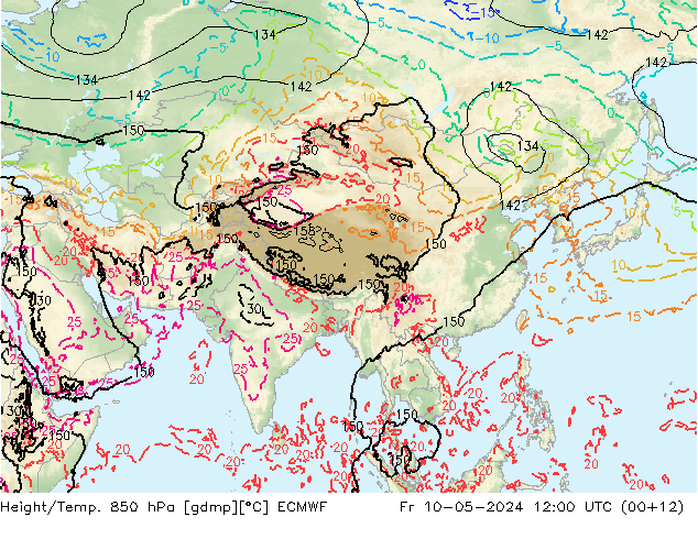 Z500/Rain (+SLP)/Z850 ECMWF Sex 10.05.2024 12 UTC