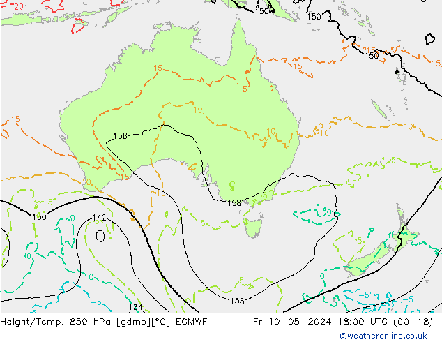 Z500/Rain (+SLP)/Z850 ECMWF  10.05.2024 18 UTC