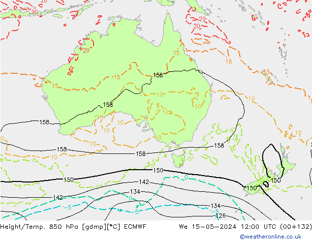 Z500/Rain (+SLP)/Z850 ECMWF mer 15.05.2024 12 UTC