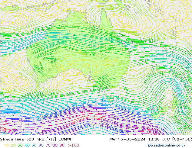 ветер 500 гПа ECMWF ср 15.05.2024 18 UTC