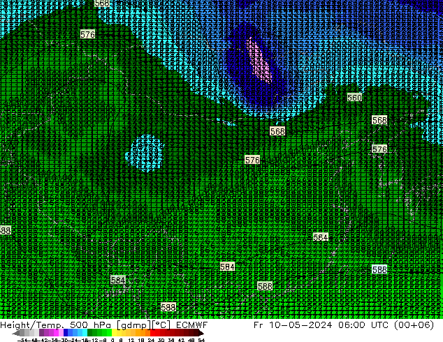 Z500/Rain (+SLP)/Z850 ECMWF 星期五 10.05.2024 06 UTC