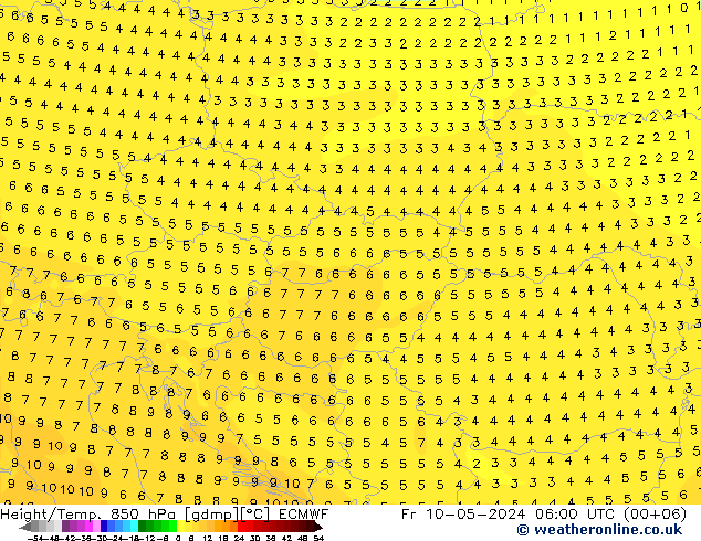 Z500/Rain (+SLP)/Z850 ECMWF Sex 10.05.2024 06 UTC