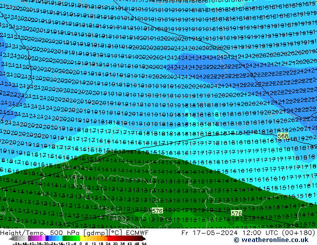 Z500/Rain (+SLP)/Z850 ECMWF пт 17.05.2024 12 UTC