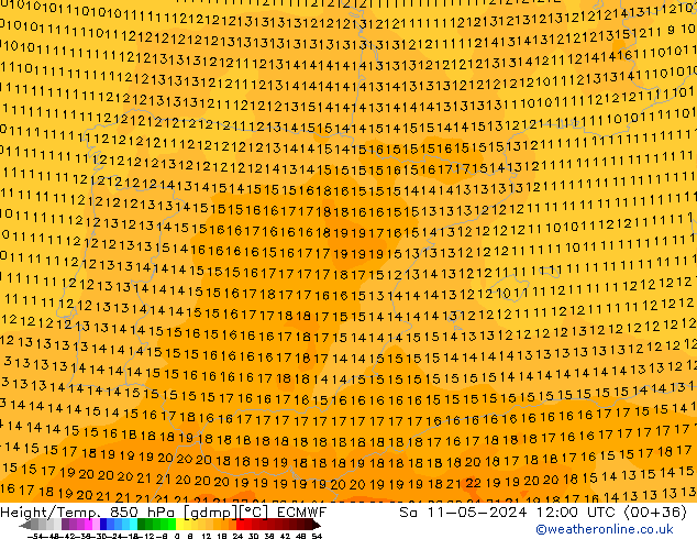 Z500/Rain (+SLP)/Z850 ECMWF sam 11.05.2024 12 UTC