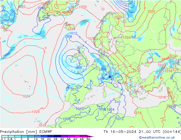 Niederschlag ECMWF Do 16.05.2024 00 UTC