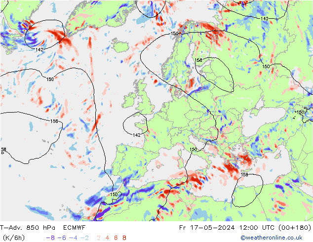 T-Adv. 850 hPa ECMWF  17.05.2024 12 UTC